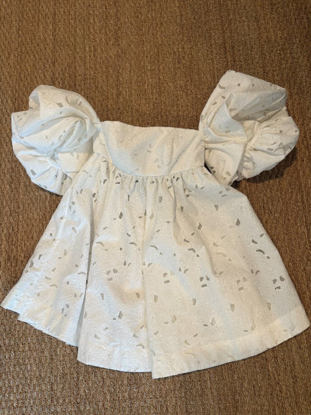 Leo Lin Eloise lace puff sleeve mini dress size 8, cotton